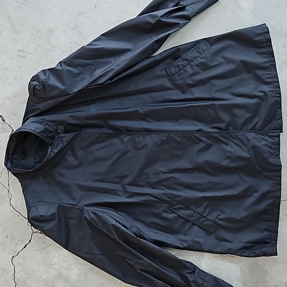 Black nylon jacket vintage open front puffy shoulders 18 XXL / XXXL. FLEETSTREET - Picture 2 of 11